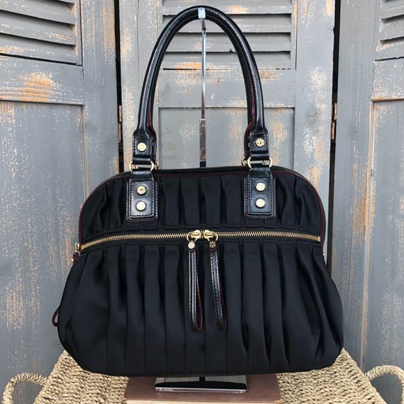 MZ Wallace Bags Mz Wallace Bea Bedford Nylon Pleated Satchel Black